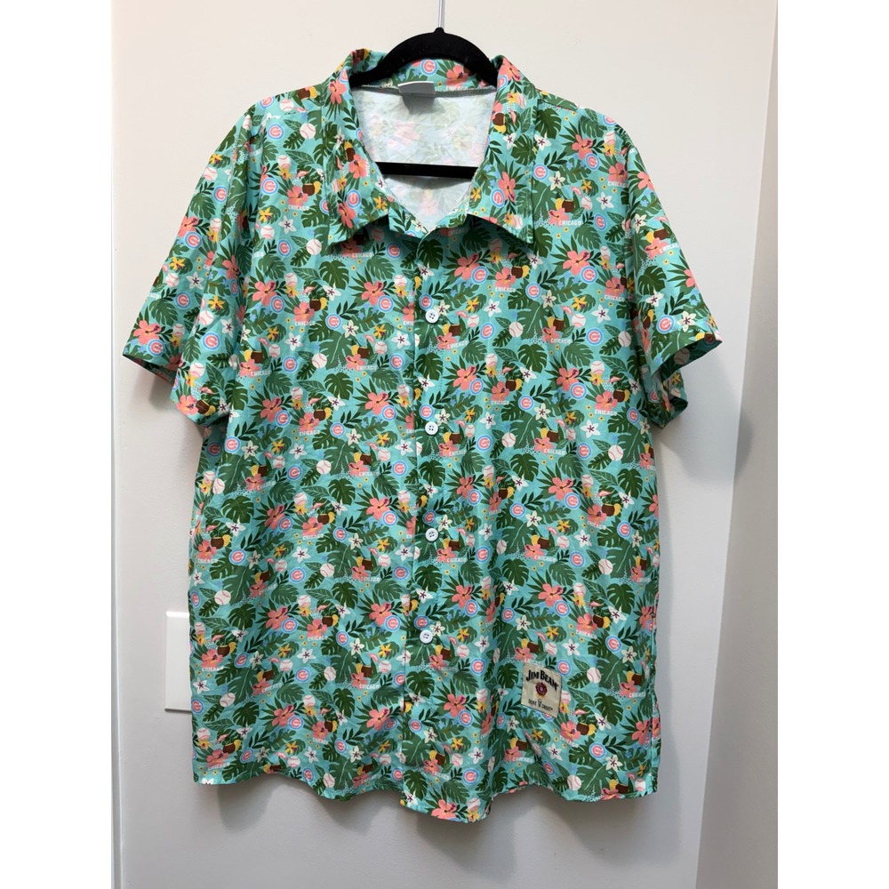 Chicago Cubs Jim Beam Hawaiian Shirt Men XL BDA Sports MLB Tropical Aloha SGA